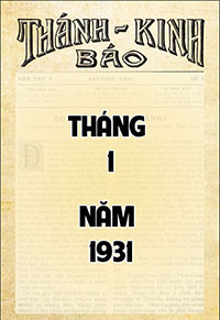 Bìa của Số 1 - Tháng 01 - 1931